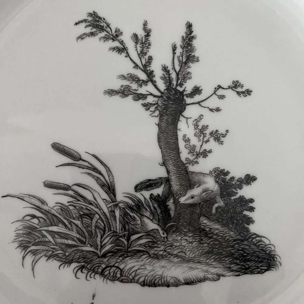 Mottahedeh Metropolitan Museum of Art Du Paquier‎ plates 4 boar dog rabbits  fox